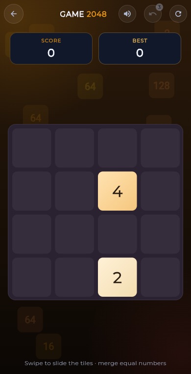 2048 game screen
