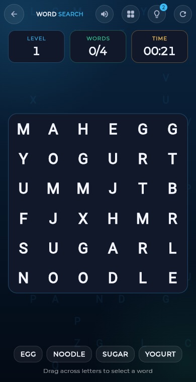 Word Search gameplay