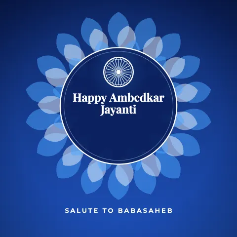 Happy Ambedkar Jayanti greeting image in mandala circle style with the wish “Salute to Babasaheb”