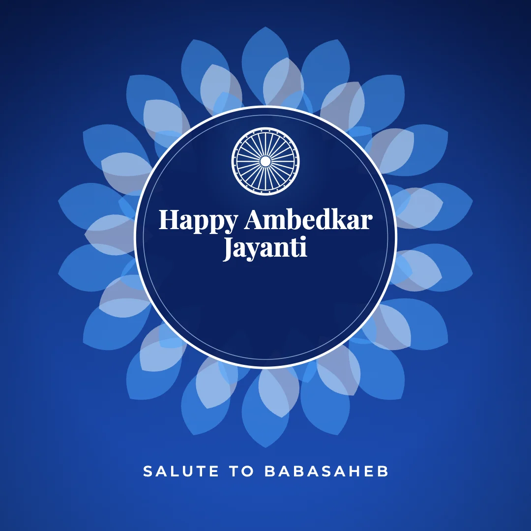 Happy Ambedkar Jayanti greeting image in mandala circle style with the wish “Salute to Babasaheb”