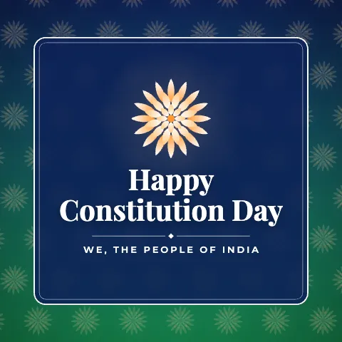 Happy Constitution Day greeting image in pattern panel style with the wish “We, the people of India”