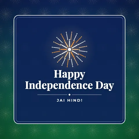 Happy Independence Day greeting image in pattern panel style with the wish “Jai Hind!”