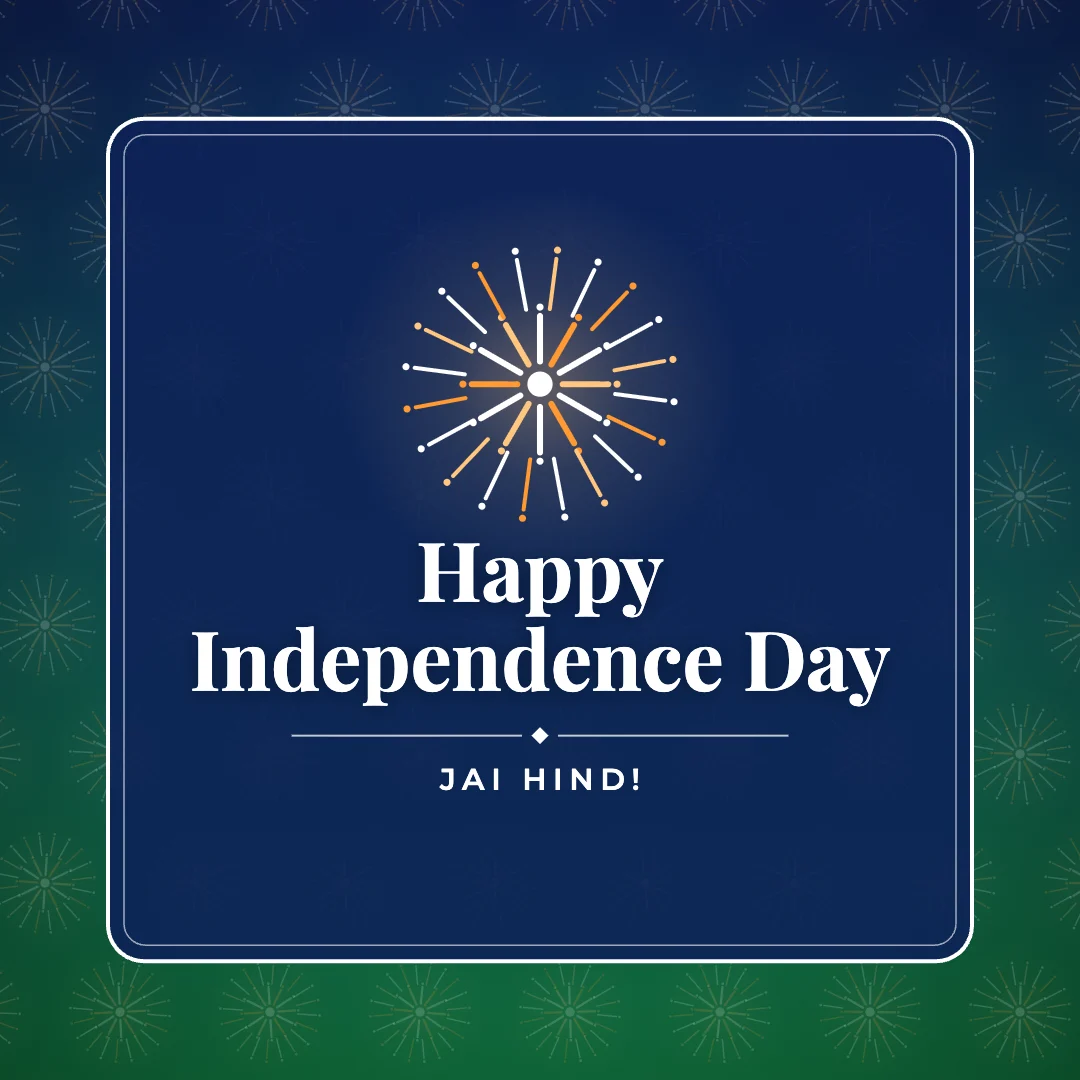 Happy Independence Day greeting image in pattern panel style with the wish “Jai Hind!”