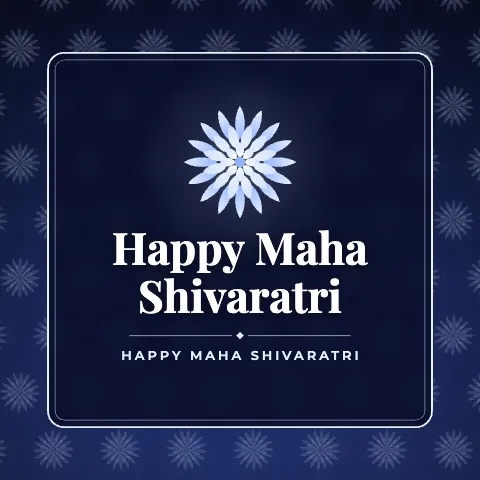 Happy Maha Shivaratri greeting image in pattern panel style with the wish “Happy Maha Shivaratri”