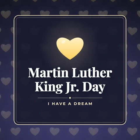 Martin Luther King Jr. Day greeting image in pattern panel style with the wish “I have a dream”