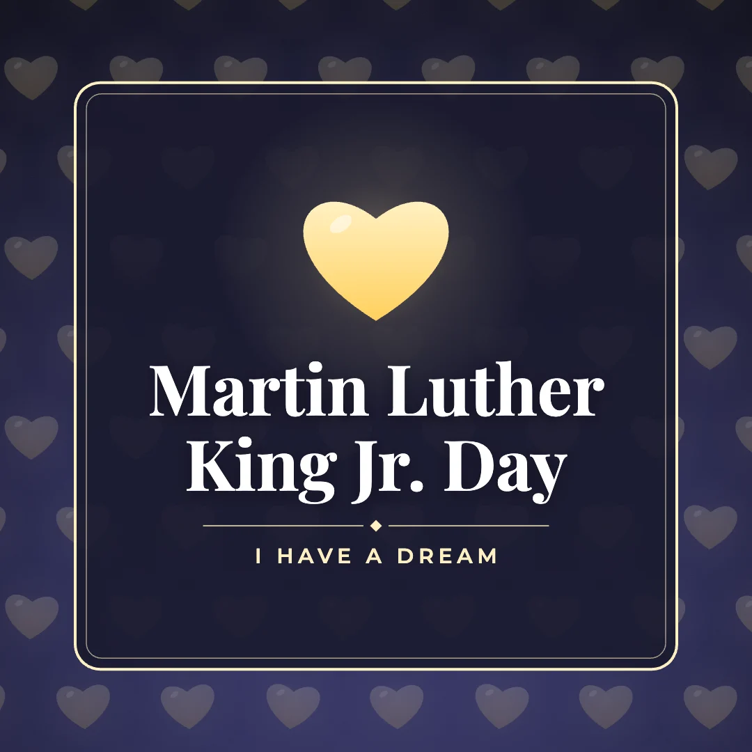 Martin Luther King Jr. Day greeting image in pattern panel style with the wish “I have a dream”