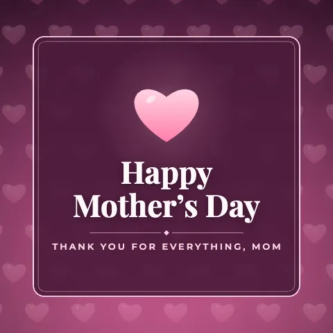 Happy Mother’s Day greeting image in pattern panel style with the wish “Thank you for everything, Mom”