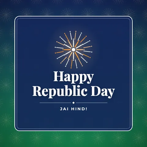Happy Republic Day greeting image in pattern panel style with the wish “Jai Hind!”