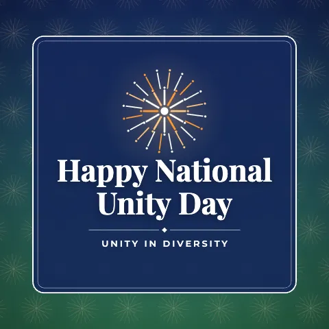 Happy National Unity Day greeting image in pattern panel style with the wish “Unity in diversity”