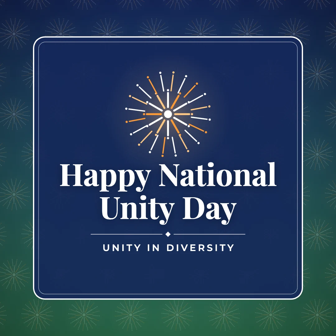 Happy National Unity Day greeting image in pattern panel style with the wish “Unity in diversity”