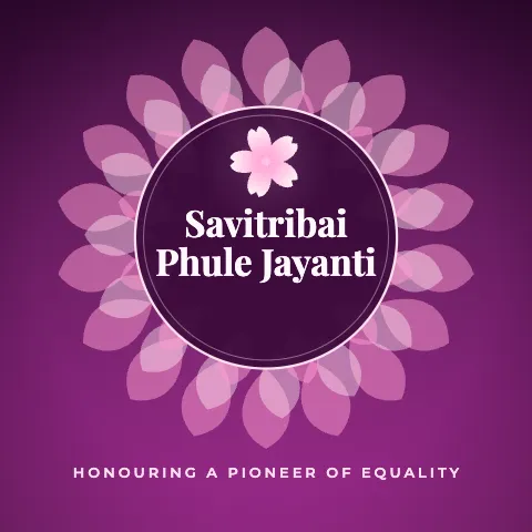 Savitribai Phule Jayanti greeting image in mandala circle style with the wish “Honouring a pioneer of equality”