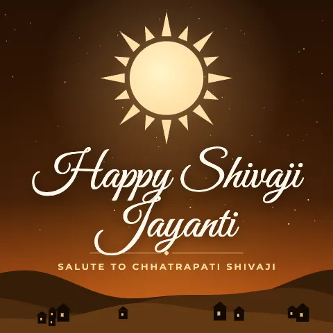 Happy Shivaji Jayanti greeting image in night skyline style with the wish “Salute to Chhatrapati Shivaji”