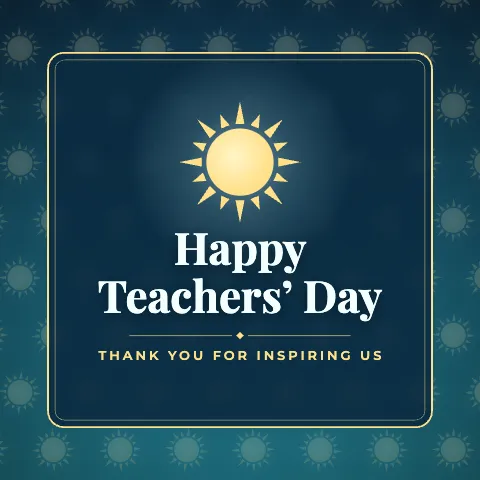 Happy Teachers’ Day greeting image in pattern panel style with the wish “Thank you for inspiring us”