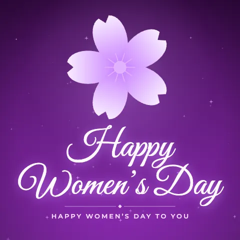 Happy Women’s Day greeting image in golden glow style with the wish “Happy Women’s Day to you”